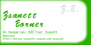 zsanett borner business card